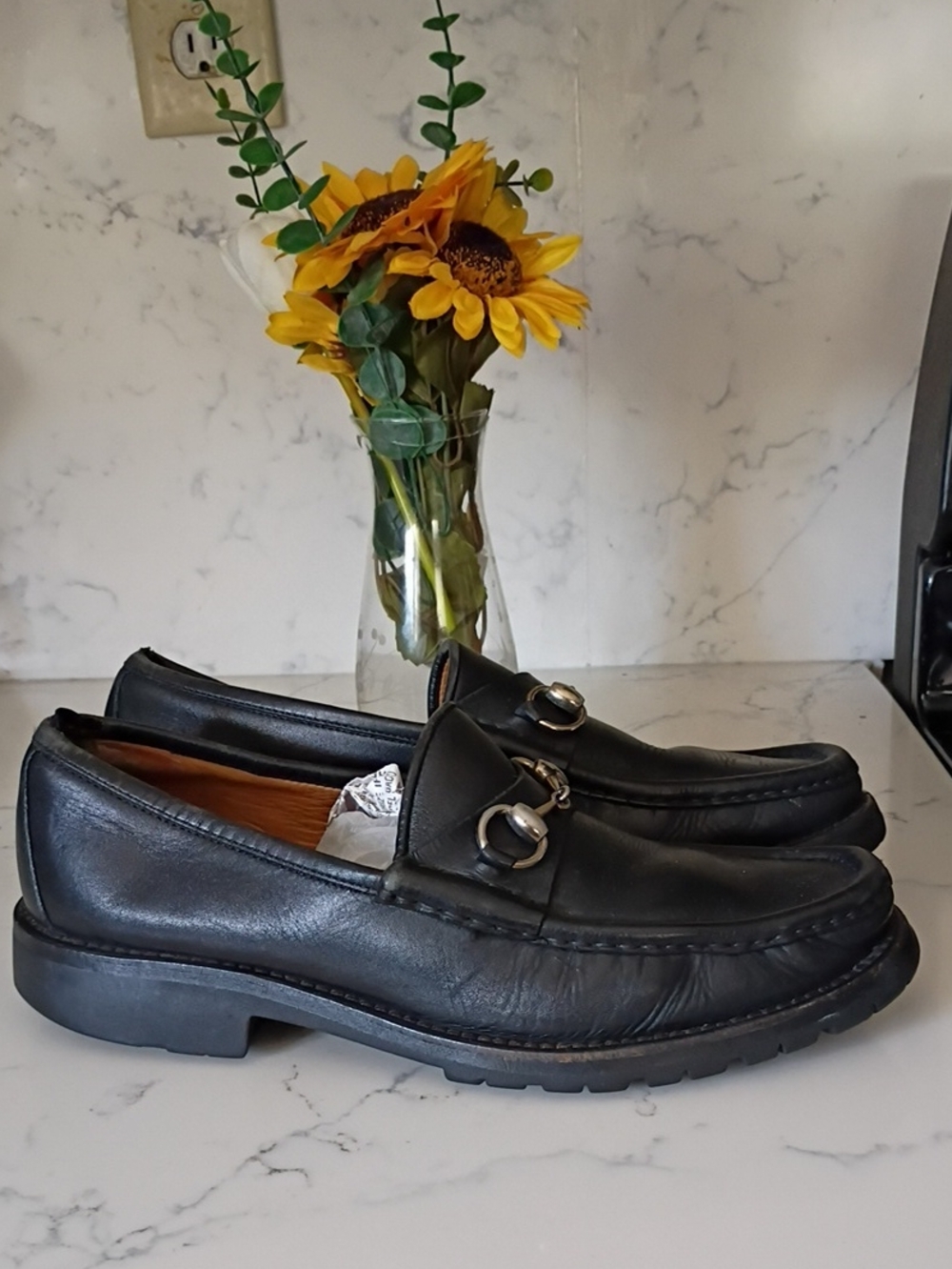 Gucci Black Leather  Loafers for Men